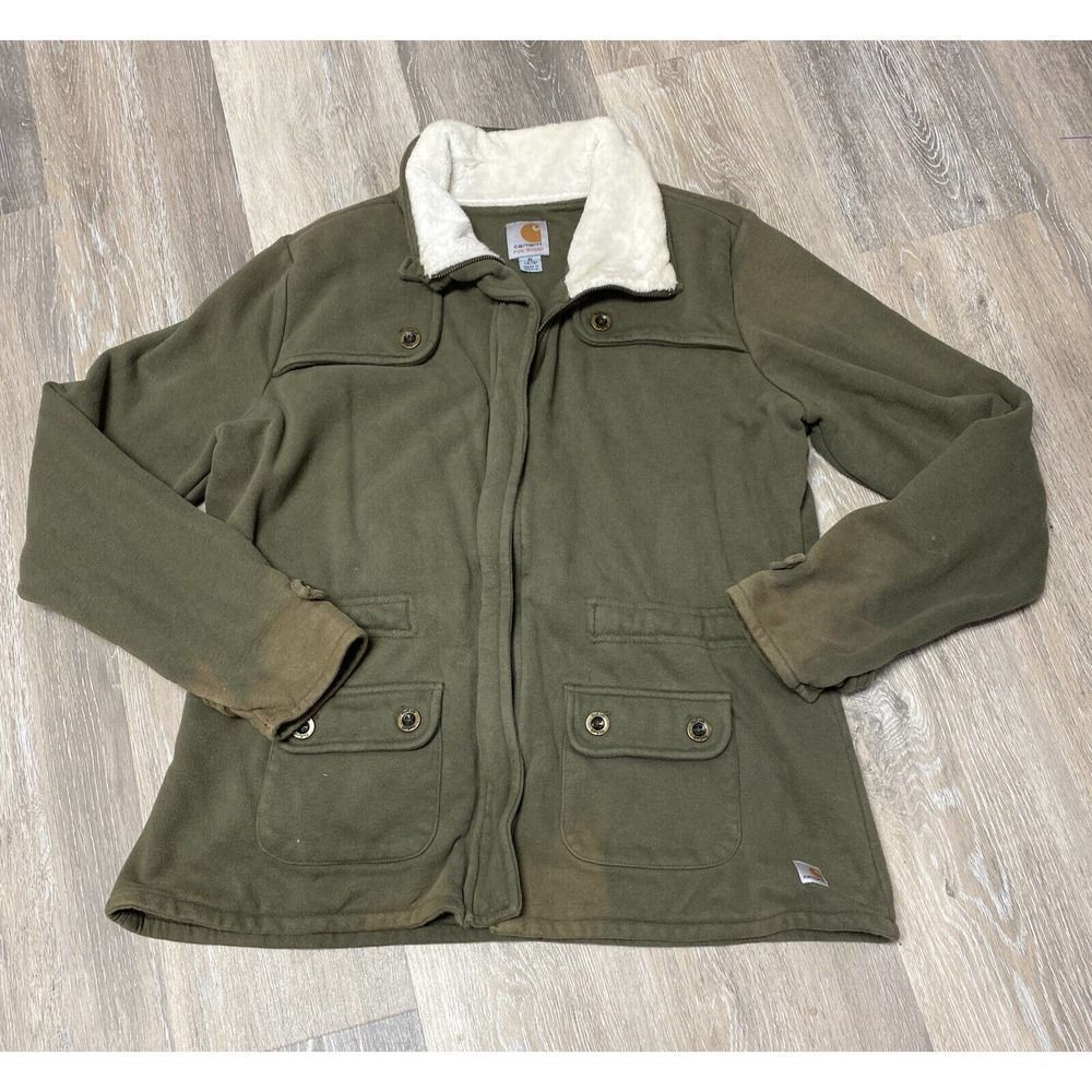 Carhartt Womens Thick Soft Fleece Jacket Size XL 16/18 - Picture 1 of 6